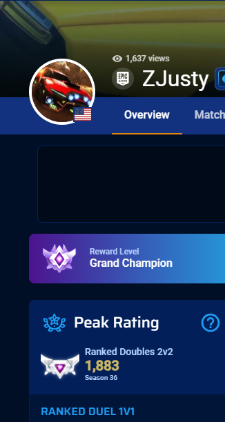 Zjusty's current Rocket League rank